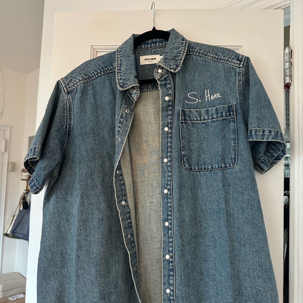 STILL HERE Blue Denim Shirt
